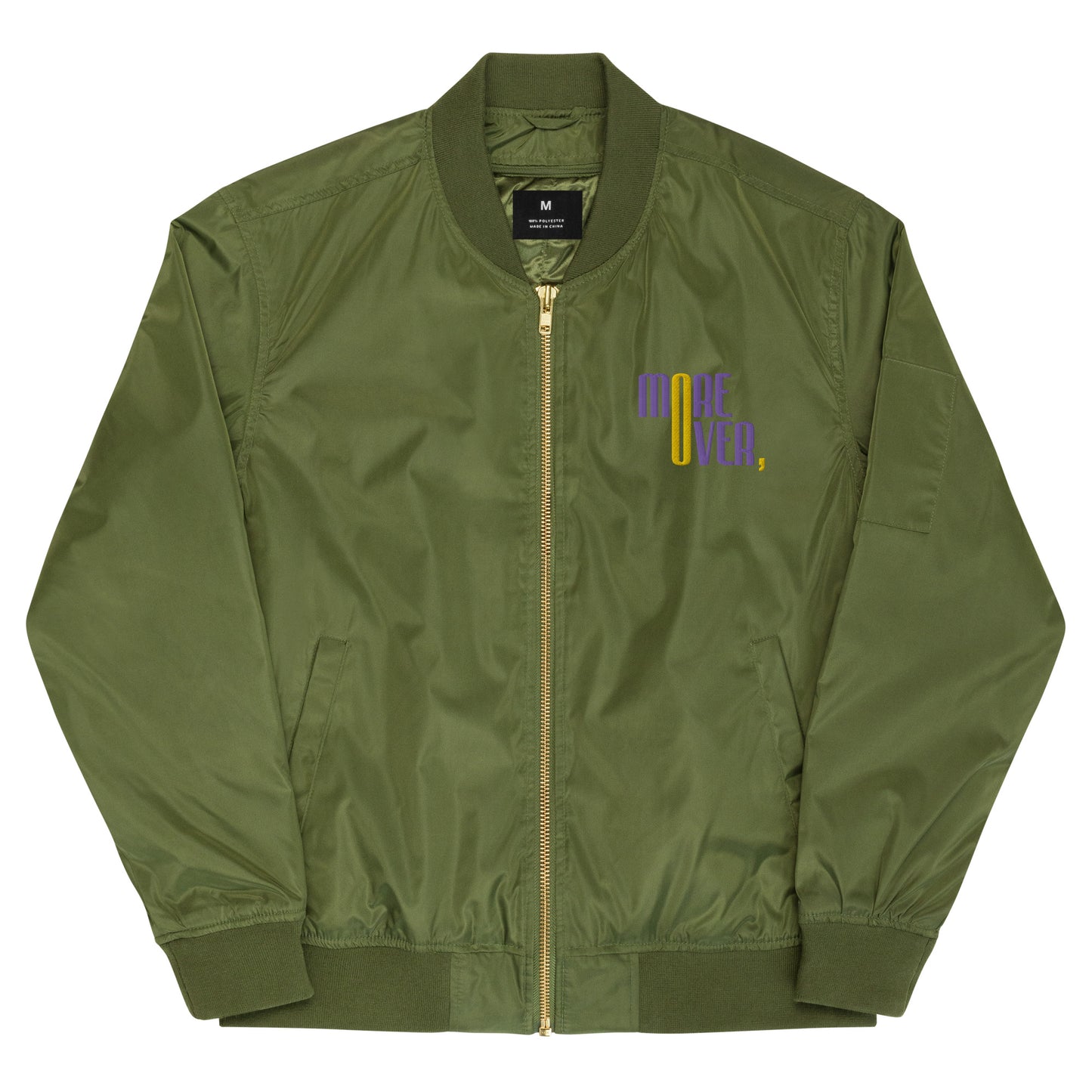 Swords and palm recycled bomber jacket